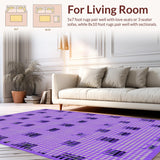 Ultra Soft Area Rug, Non Slip, Stain Resistant, Washable Area Rugs for Living Room, Bedroom, Chic Abstract Irregular Tiling Art(Purple)