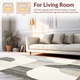 Modern Beige Abstract with Grey Accents(Beige)
