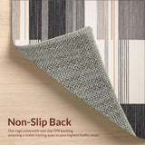 Ultra Soft Area Rug, Non Slip, Stain Resistant, Washable Area Rugs for Living Room, Bedroom, Contemporary Area with Unique Beige Grey Multi Stripe(Gray)