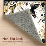 Ultra Soft Area Rug, Non Slip, Stain Resistant, Washable Area Rugs for Living Room, Bedroom, Artistic Insect Pattern Fusion(Gold)