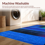 Ultra Soft Area Rug, Non Slip, Stain Resistant, Washable Area Rugs for Living Room, Bedroom, Vibrant Rainbow Swirl Motif(Blue)
