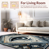 Dark Gray Rustic Medallion Accent(Gray)