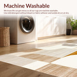 Easy Cleaning Abstract Sculptural Beige Cream Area(Beige)