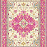 Chic Gold Trimmed Medallion Design(Ivory)