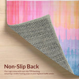 Ultra Soft Area Rug, Non Slip, Stain Resistant, Washable Area Rugs for Living Room, Bedroom, Whimsical Colorful Ombre Pattern(Pink)