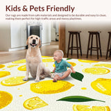 Ultra Soft Area Rug, Non Slip, Stain Resistant, Washable Area Rugs for Living Room, Bedroom, Vivid Rainbow Tiled Aesthetic(Yellow)