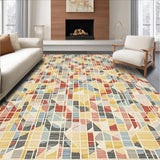 Ultra Soft Area Rug, Non Slip, Stain Resistant, Washable Area Rugs for Living Room, Bedroom, Colorful Geometric Lattice Print Area with Beige Undertones(Yellow)