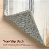 Ultra Soft Area Rug, Non Slip, Stain Resistant, Washable Area Rugs for Living Room, Bedroom, Subtle Striped Runner Non Slip Vintage Floor(Gray)