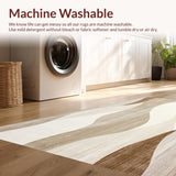 Earthy Tone Area with Abstract Wave(Beige)
