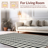 Ultra Soft Area Rug, Non Slip, Stain Resistant, Washable Area Rugs for Living Room, Bedroom, Classic Checkered Indoor Rug(Black)