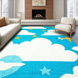 Ultra Soft Area Rug, Non Slip, Stain Resistant, Washable Area Rugs for Living Room, Bedroom, Delightful Animal Friends in Flight(Blue)