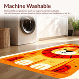 Ultra Soft Area Rug, Non Slip, Stain Resistant, Washable Area Rugs for Living Room, Bedroom, Sunny Animal Alphabet Array(Red)