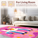 Lively Multicolor Swirl Motif(Pink)