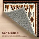 Ultra Soft Area Rug, Non Slip, Stain Resistant, Washable Area Rugs for Living Room, Bedroom, Warm Beige Tiled Composition(Brown)