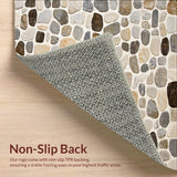 Ultra Soft Area Rug, Non Slip, Stain Resistant, Washable Area Rugs for Living Room, Bedroom, Elegant Stone Mosaic Runner Boho Chic Neutral Area(Beige)