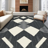 Ultra Soft Area Rug, Non Slip, Stain Resistant, Washable Area Rugs for Living Room, Bedroom, Rustic Diamond Patterned Sophistication(Gray)
