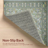 Ultra Soft Area Rug, Non Slip, Stain Resistant, Washable Area Rugs for Living Room, Bedroom, Sophisticated Ethnic Floral Arrangement(Gray)