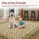 Dynamic Wild Animal Fabric Be Strong Beige Leopard Print Area(Beige)