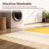 Ultra Soft Area Rug, Non Slip, Stain Resistant, Washable Area Rugs for Living Room, Bedroom, Stylish Farmhouse Inspired Decor(Yellow)