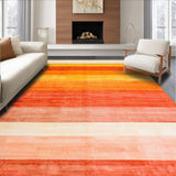 Ultra Soft Area Rug, Non Slip, Stain Resistant, Washable Area Rugs for Living Room, Bedroom, Cozy Textured Symmetrical Elements(Orange)