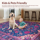 Ultra Soft Area Rug, Non Slip, Stain Resistant, Washable Area Rugs for Living Room, Bedroom, Eclectic Floral Blue Tones(Blue)