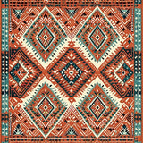 Artful Geometric Rustic Fusion(Red)