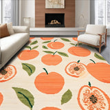Ultra Soft Area Rug, Non Slip, Stain Resistant, Washable Area Rugs for Living Room, Bedroom, Playful Modern Eclectic Design(Orange)