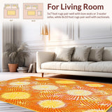Ultra Soft Area Rug, Non Slip, Stain Resistant, Washable Area Rugs for Living Room, Bedroom, Cheerful Vibrant Sun Motif(Yellow)