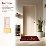 Ultra Soft Area Rug, Non Slip, Stain Resistant, Washable Area Rugs for Living Room, Bedroom, Charming Cozy Witchy Vibes(Red)