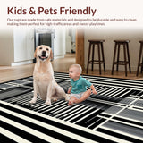 Ultra Soft Area Rug, Non Slip, Stain Resistant, Washable Area Rugs for Living Room, Bedroom, Unique Minimalist Animal Theme(Black)