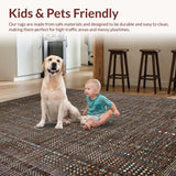 Ultra Soft Area Rug, Non Slip, Stain Resistant, Washable Area Rugs for Living Room, Bedroom, Chic Modern Rustic Print(Gray)