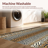 Ultra Soft Area Rug, Non Slip, Stain Resistant, Washable Area Rugs for Living Room, Bedroom, Chic Earthy Animal Motif(Brown)