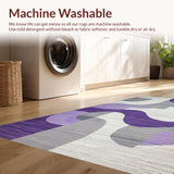 Ultra Soft Area Rug, Non Slip, Stain Resistant, Washable Area Rugs for Living Room, Bedroom, Stylish Minimalist Color Splash(Purple)