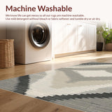 Ultra Soft Area Rug, Non Slip, Stain Resistant, Washable Area Rugs for Living Room, Bedroom, Stylish Abstract Tilework Composition(Gray)