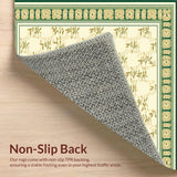 Landry Beige & Green Patterned(Beige)