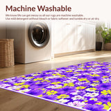 Ultra Soft Area Rug, Non Slip, Stain Resistant, Washable Area Rugs for Living Room, Bedroom, Elegant Textured Petal Arrangement(Purple)