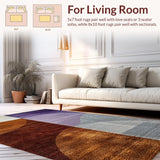 Ultra Soft Area Rug, Non Slip, Stain Resistant, Washable Area Rugs for Living Room, Bedroom, Abstract Earth Tone Living Room Washable Rug(Brown)
