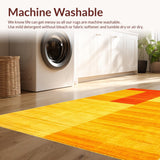 Ultra Soft Area Rug, Non Slip, Stain Resistant, Washable Area Rugs for Living Room, Bedroom, Bold Geometric Tiled Composition(Yellow)