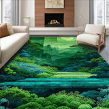 Ultra Soft Area Rug, Non Slip, Stain Resistant, Washable Area Rugs for Living Room, Bedroom, Vibrant Nature-Inspired Shag Elements(Green)