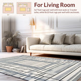 Ultra Soft Area Rug, Non Slip, Stain Resistant, Washable Area Rugs for Living Room, Bedroom, Elegant Subtle Diamond Configuration(Gray)