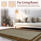 Ultra Soft Area Rug, Non Slip, Stain Resistant, Washable Area Rugs for Living Room, Bedroom, Brown Animal Print Living Room Accent Carpet(Brown)