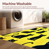 Ultra Soft Area Rug, Non Slip, Stain Resistant, Washable Area Rugs for Living Room, Bedroom, Stylish Minimalist Animal Print(Yellow)
