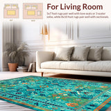 Artful Non Slip Round Surface(Blue)