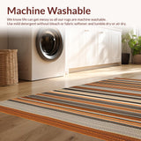 Ultra Soft Area Rug, Non Slip, Stain Resistant, Washable Area Rugs for Living Room, Bedroom, Contemporary Warm Toned Weave(Orange)