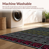 Ultra Soft Area Rug, Non Slip, Stain Resistant, Washable Area Rugs for Living Room, Bedroom, Stylish Black and White Humor(Purple)