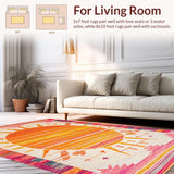 Ultra Soft Area Rug, Non Slip, Stain Resistant, Washable Area Rugs for Living Room, Bedroom, Vibrant Playful Color Splash Design(Orange)
