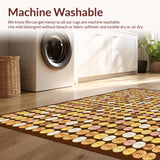 Ultra Soft Area Rug, Non Slip, Stain Resistant, Washable Area Rugs for Living Room, Bedroom, Fun Earth Toned Abstract Style(Brown)