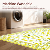Ultra Soft Area Rug, Non Slip, Stain Resistant, Washable Area Rugs for Living Room, Bedroom, Trendy Grey and Yellow Fusion(Yellow)