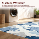 Ultra Soft Area Rug, Non Slip, Stain Resistant, Washable Area Rugs for Living Room, Bedroom, Soft Pastel Animal Theme Decor(Blue)