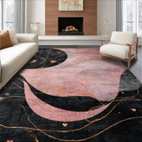 Ultra Soft Area Rug, Non Slip, Stain Resistant, Washable Area Rugs for Living Room, Bedroom, Sweet Bow Decor Rug with Artistic Curvy Bow Design and Chic Preppy Graphics(Pink)